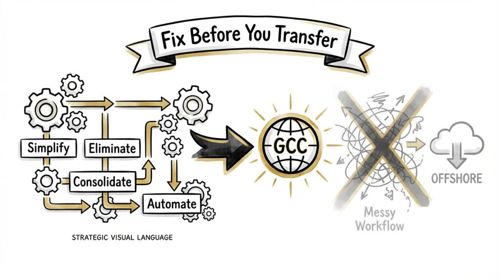 Fix before you transfer approach for successful GCC outsourcing strategy